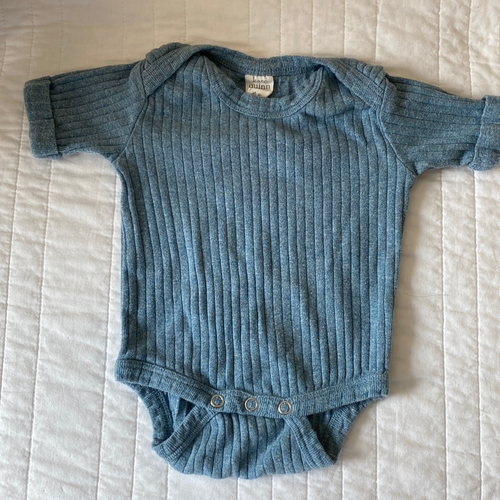 Kate Quinn 0-3 blue onesie